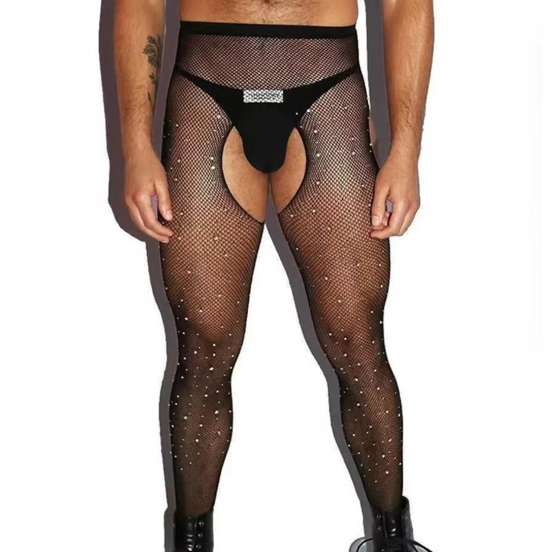 Crystal Mesh Fabric - Medias de red para hombre con
