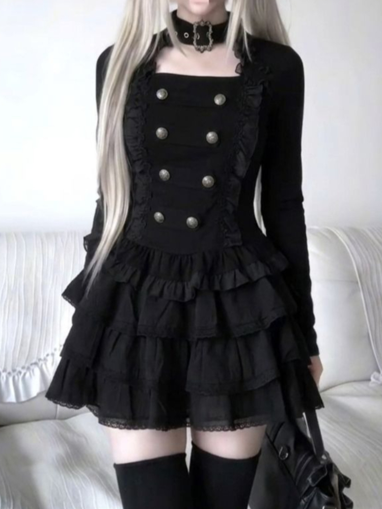 Elastic Lace Trim - Conjunto de 2 piezas estilo gótico