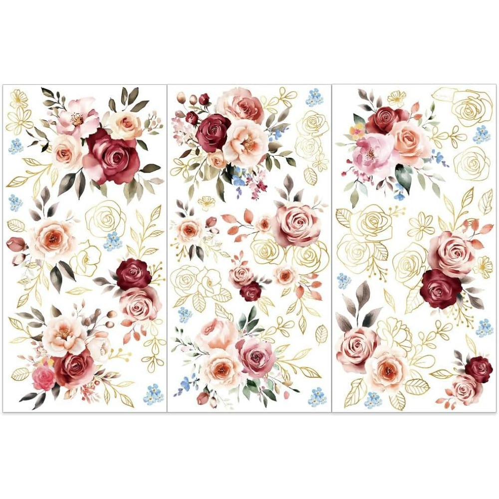 Embellishment Crafts - 3 unids/set de rosas de acuarela,
