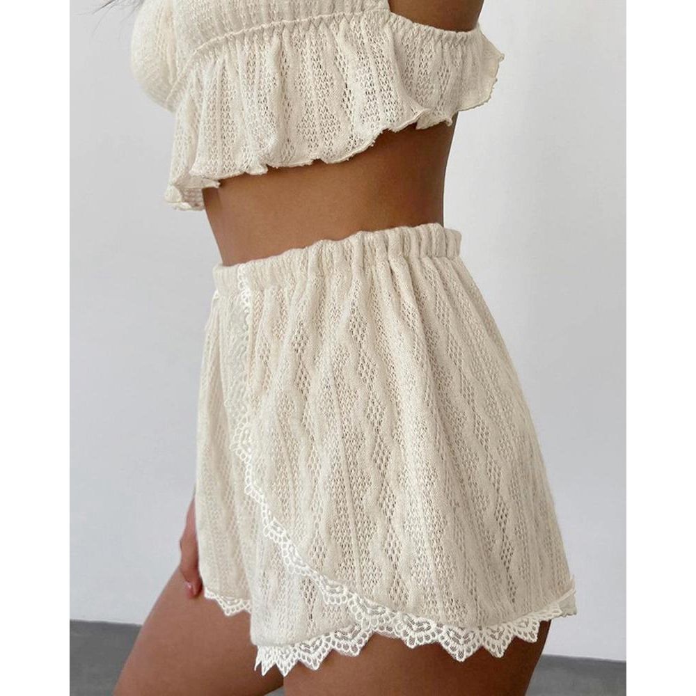 Conjunto de Cmi texturizado co - Elastic Lace Trim reseña y precio