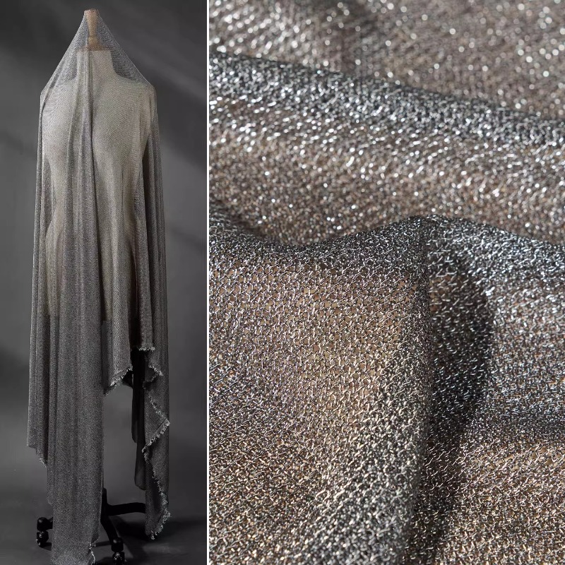 Tela Metálica Gris Claro con H - Crystal Mesh Fabric reseña y precio